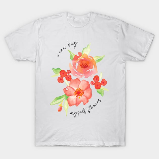 Miley Cyrus I Can Buy Myself Flowers Lyrics T-Shirt by Designedby-E